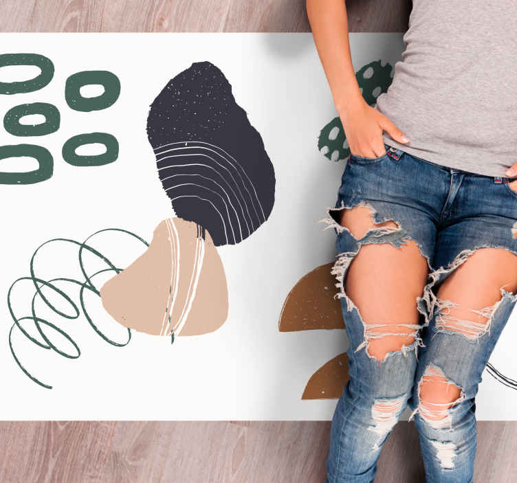 Alfombra vinílica minimalista diseño de formas abstractas - TenVinilo