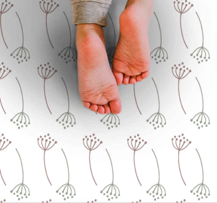Blomsterstilkmønster Blomster og planter vinyltæppe - TenStickers