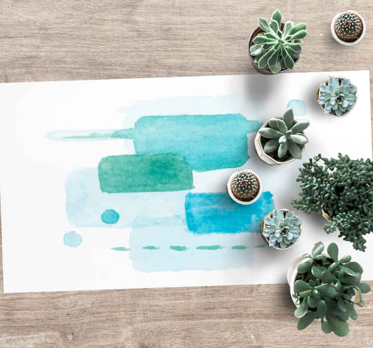Alfombra vinílica salón bloques de colores acuáticos - TenVinilo
