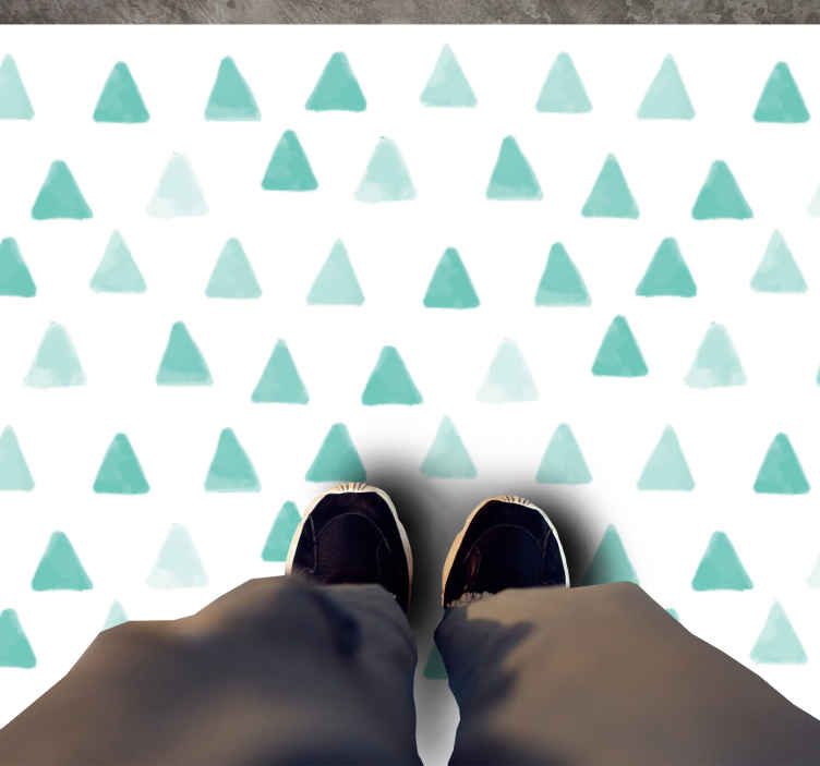 Geometric vinyl rug with triangular patterns - TenStickers