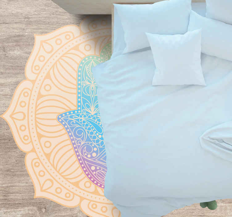 Tappeto in pvc Mandala Mandala occhio mano colorato