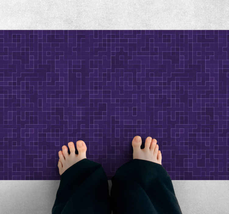Alfombra vinílica geométrica gráficos con patrones morados - TenVinilo