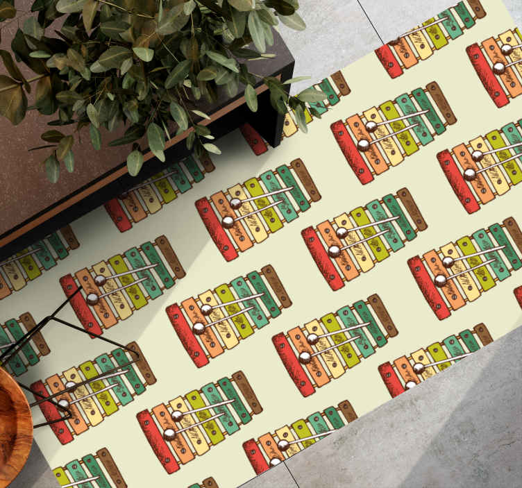 Passatoia in vinile rettangolare Modello colorato di strumento mu