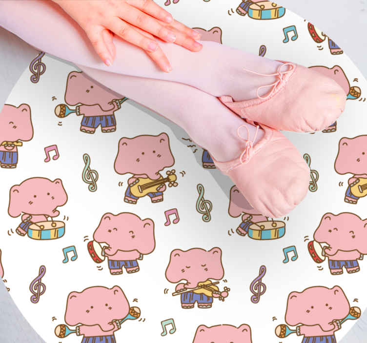 Müzikal fil eğlencesi Hayvan pvc halı - TenStickers