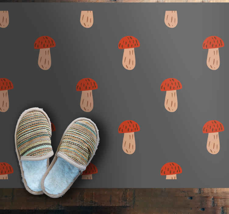 Tapis vinyle nature motif de champignons fantaisistes - TenStickers