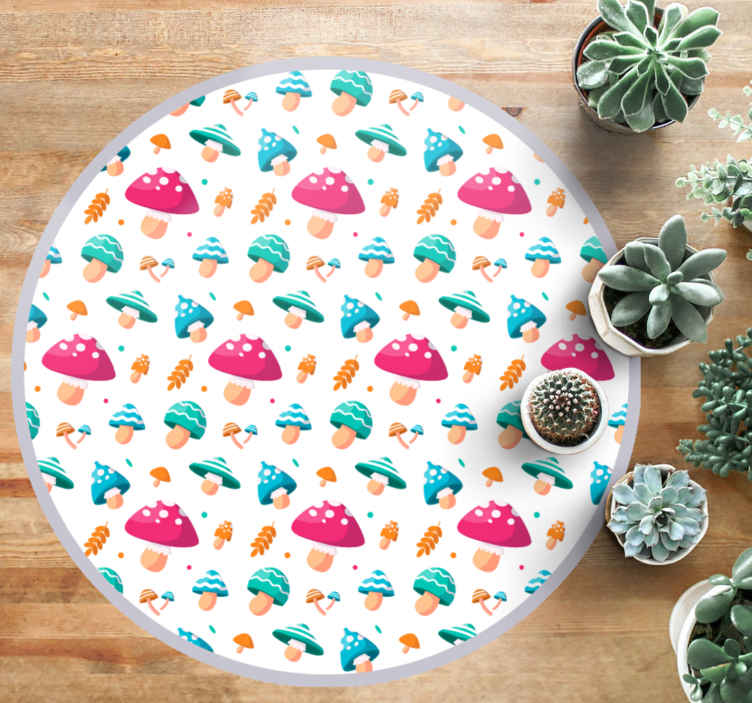 Tappeto in pvc con fiori e piante Funghi classici multicolor