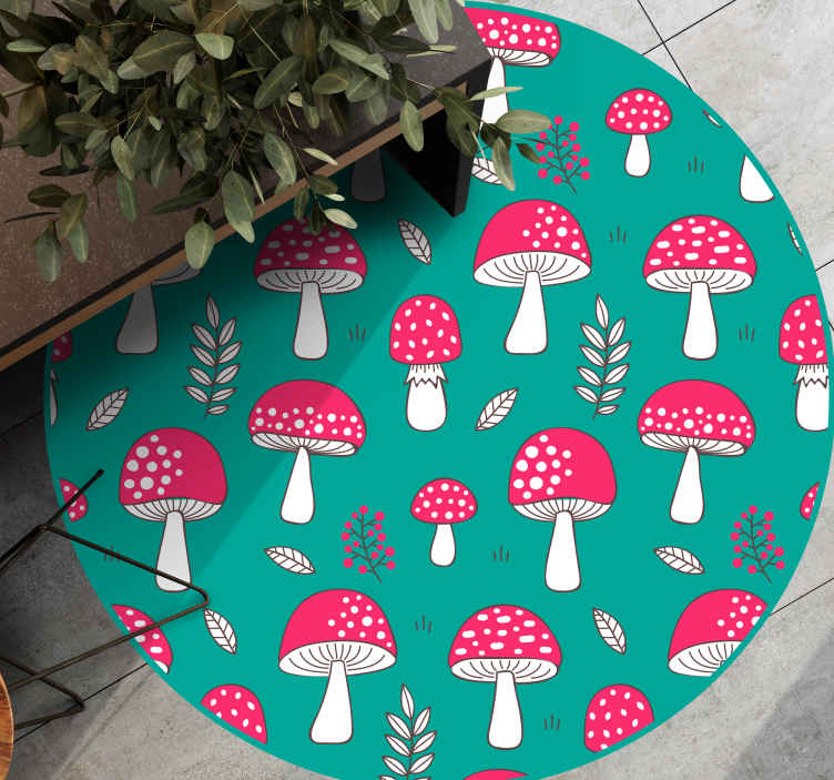 Tappeto vinile natura motivo a fungo funky - TenStickers