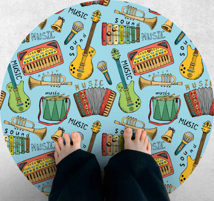 Tappeto vinile per bambini gioia degli strumenti musicali - TenStickers