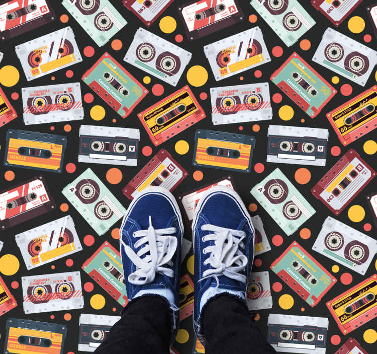 Texture vinyl rug in retro cassette style - TenStickers