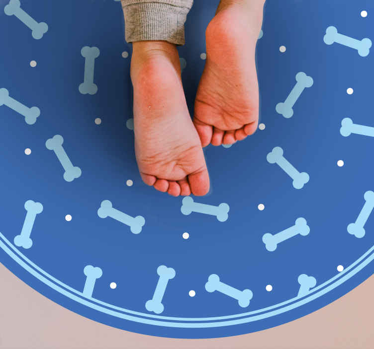 Tappeto in pvc per camera da letto Incredibile sfondo blu ossa se