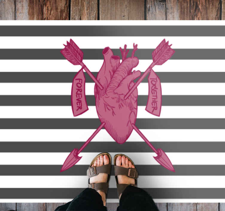 Passatoia in vinile rettangolare Illustrazione di cuore moderno d