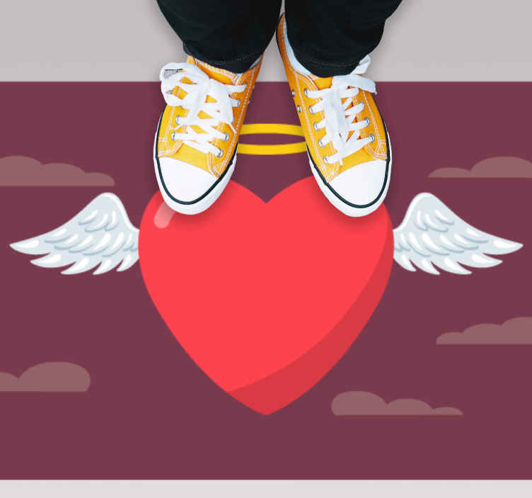 Passatoia in vinile rettangolare Cuore d'angelo colorato