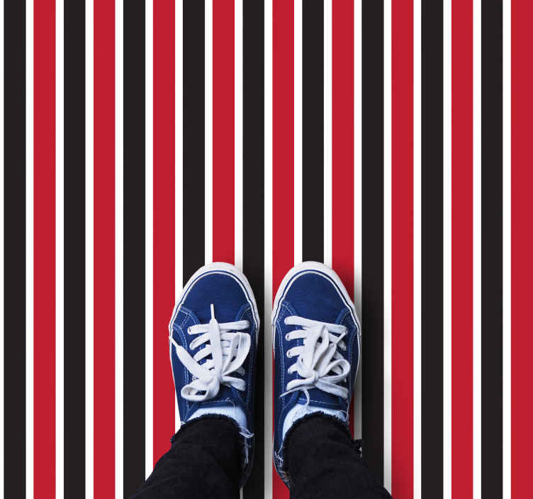 Tapete vinílico às risca vermelho e preto - TenStickers