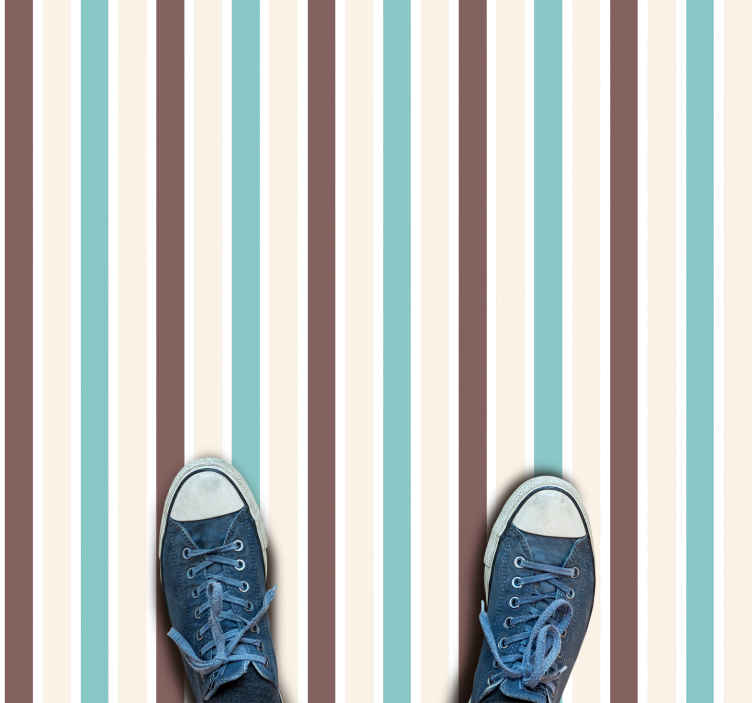 Tappeto in vinile forma quadrata Motivo retrò blu e bianco