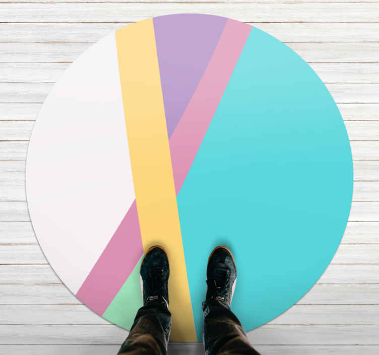 Alfombra vinílica minimalista bloques de color intensos - TenVinilo