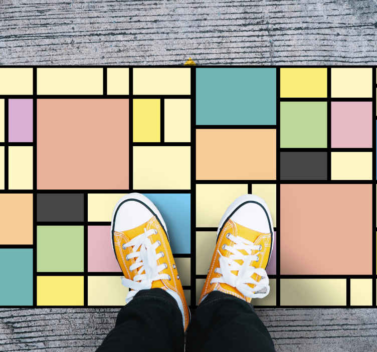 Patchwork barvni bloki pravokotna preproga - TenStickers