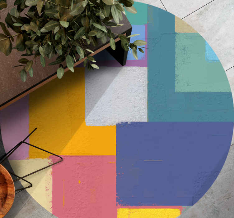 Tappeto in vinile forma rotonda Quadri astratti quadri colorati