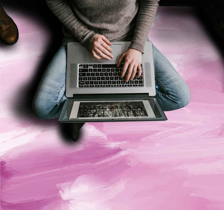 Textured vinyl rug in soft pink shades - TenStickers