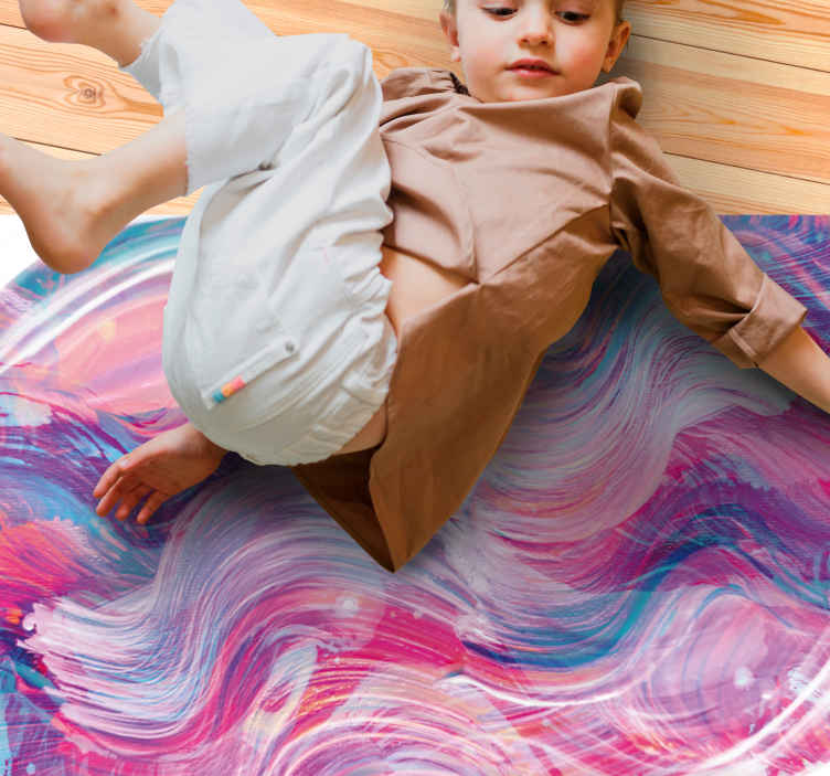 Tapis vinyle textures courbes abstraites vibrantes - TenStickers