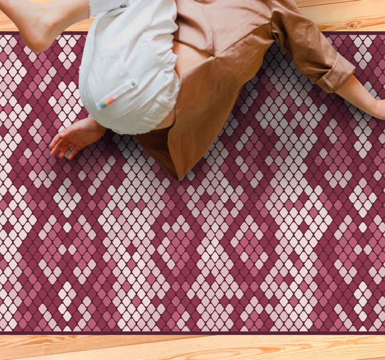 Alfombra vinílica textura patrón de mosaico de diamantes - TenVinilo