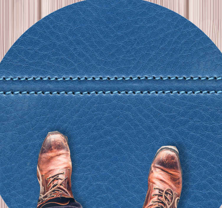Alfombra vinílica textura efecto cuero azul - TenVinilo