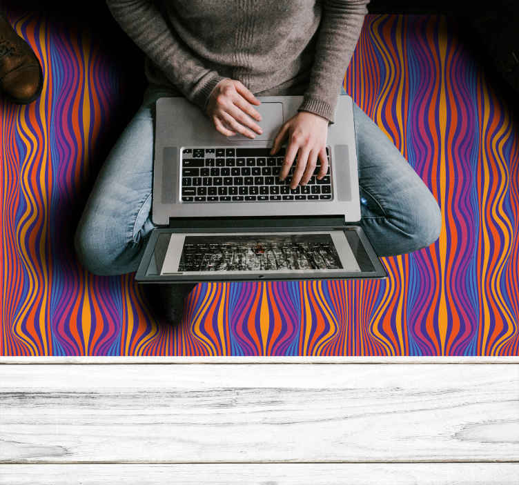 Passatoia in vinile rettangolare Linee groovy psichedeliche