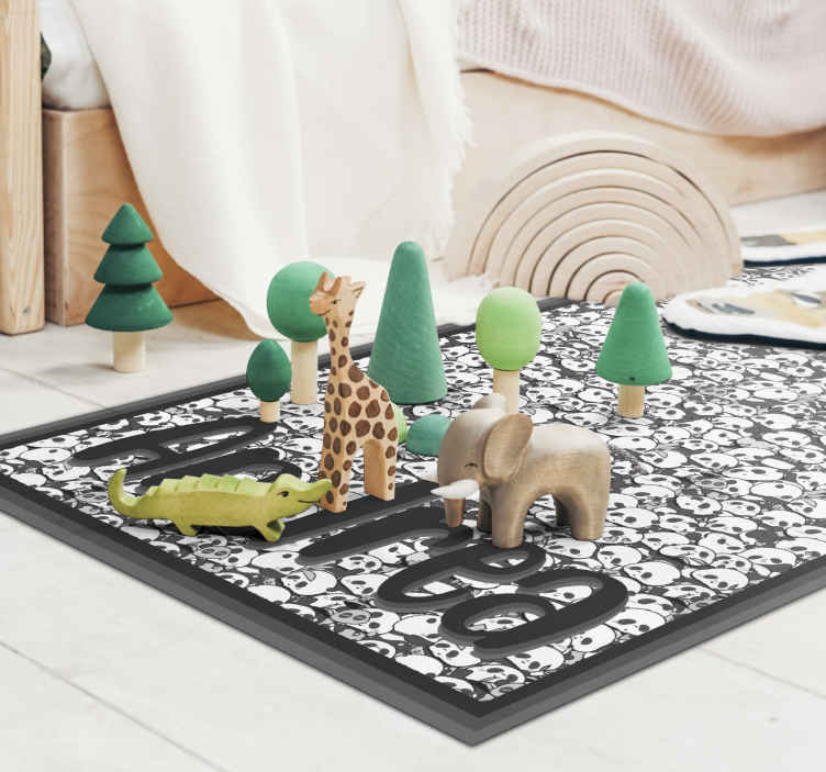 Tapete vinílico com nome pandas personalizados - TenStickers