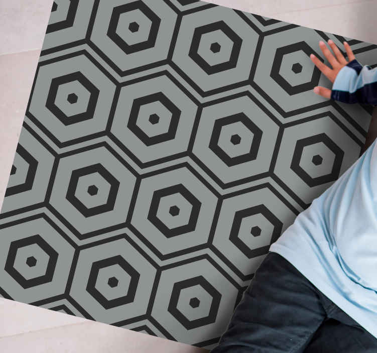Hexagon Patterns geometric vinyl rug
