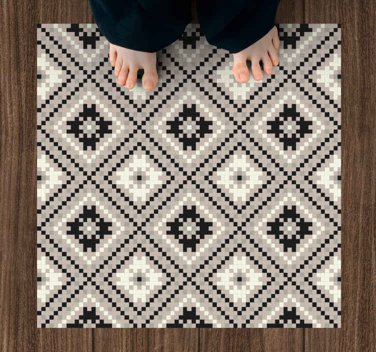 Tapete de quarto de padrão têxtil geométrico multicolorido - TenStickers