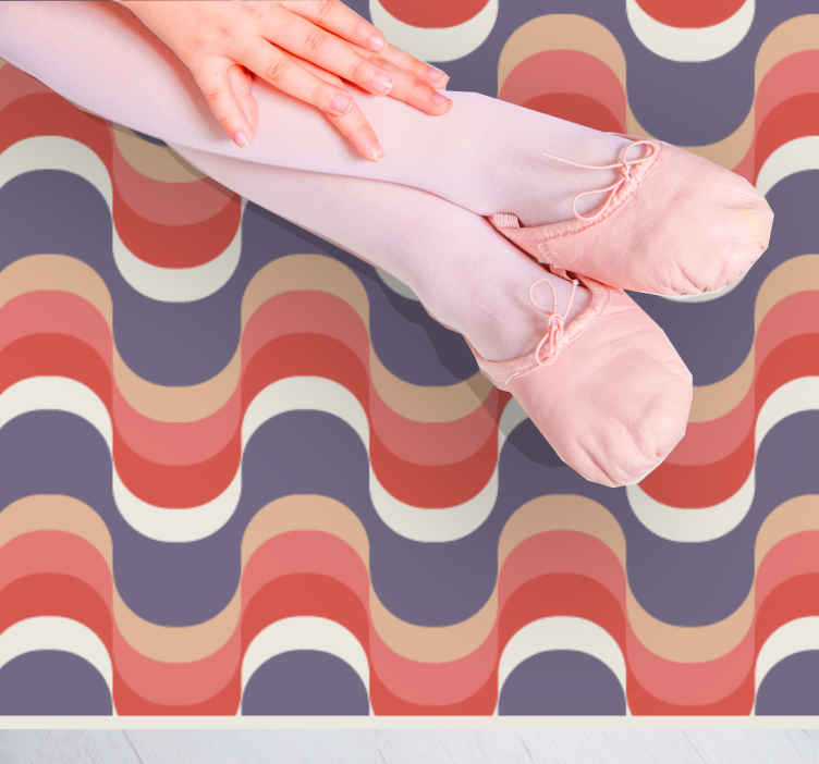 Tapis vinyle géométrique palette de couleurs ondulées - TenStickers