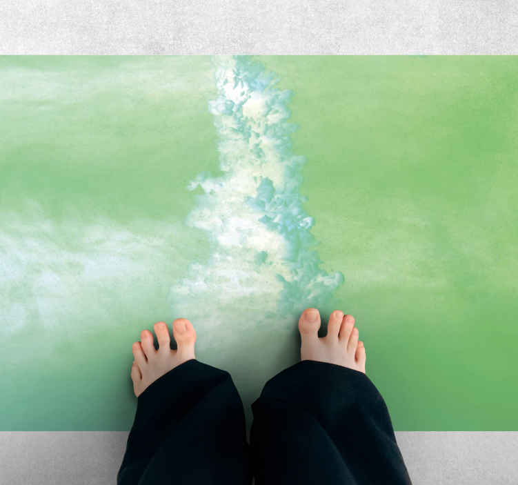 Tappeto in pvc moderno Nuvola verde astratta