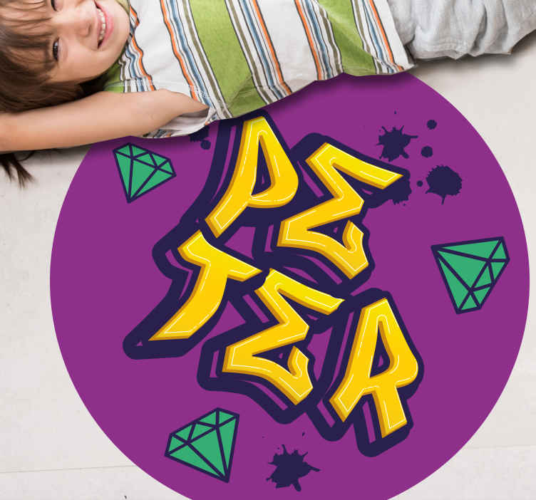 Alfombra vinílica personalizable arte y diamantes - TenVinilo