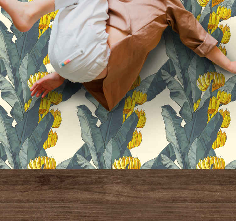 Banana tree artistic pattern floral rug - TenStickers