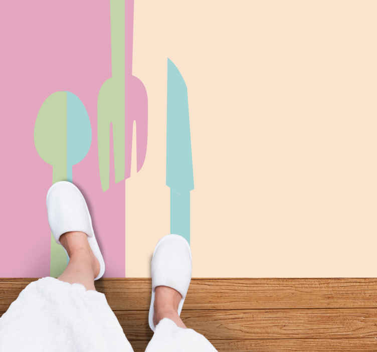 Passatoia in vinile cucina Utensili dai colori pastello