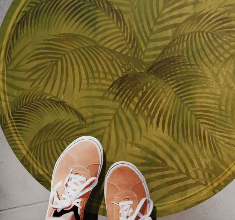 Tappeto in pvc con fiori e piante Motivo a foglie di palma sottil