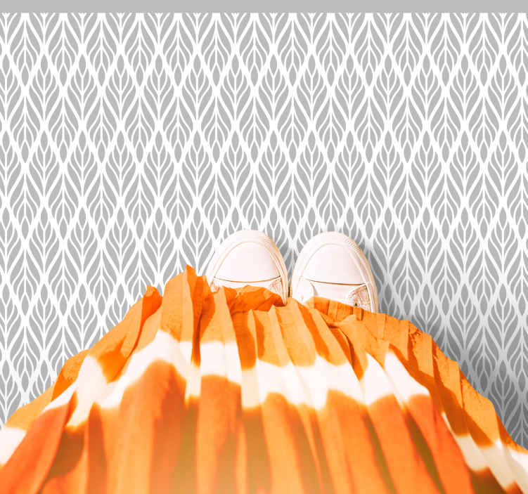 Tappeto in vinile stile retro/vintage Motivo etnico floreale grig