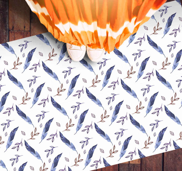 Passatoia in vinile per bagno Elegante piuma astratta dell'acquer