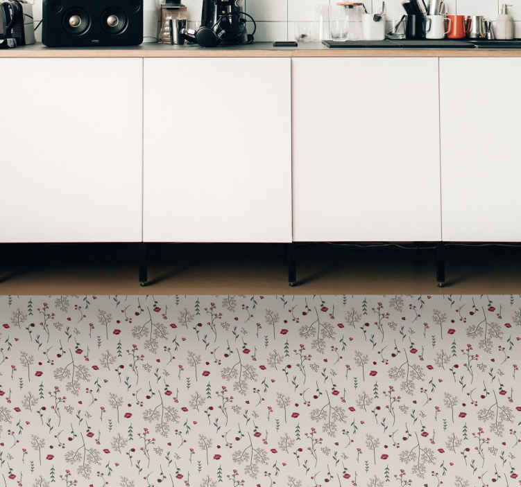 Tappeto in pvc con fiori e piante Modello minimalista di rose ros