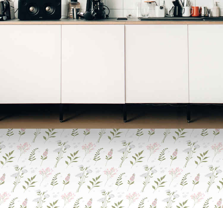 Minimalistic wildflower pattern floral rug - TenStickers