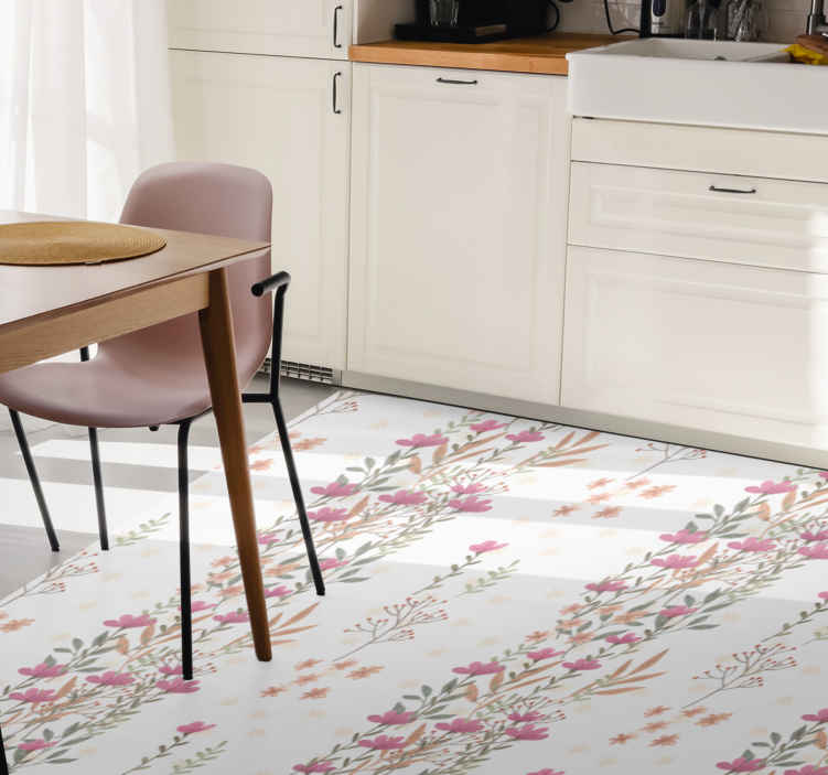 Tappeto in pvc con fiori e piante Fiori alti botanici