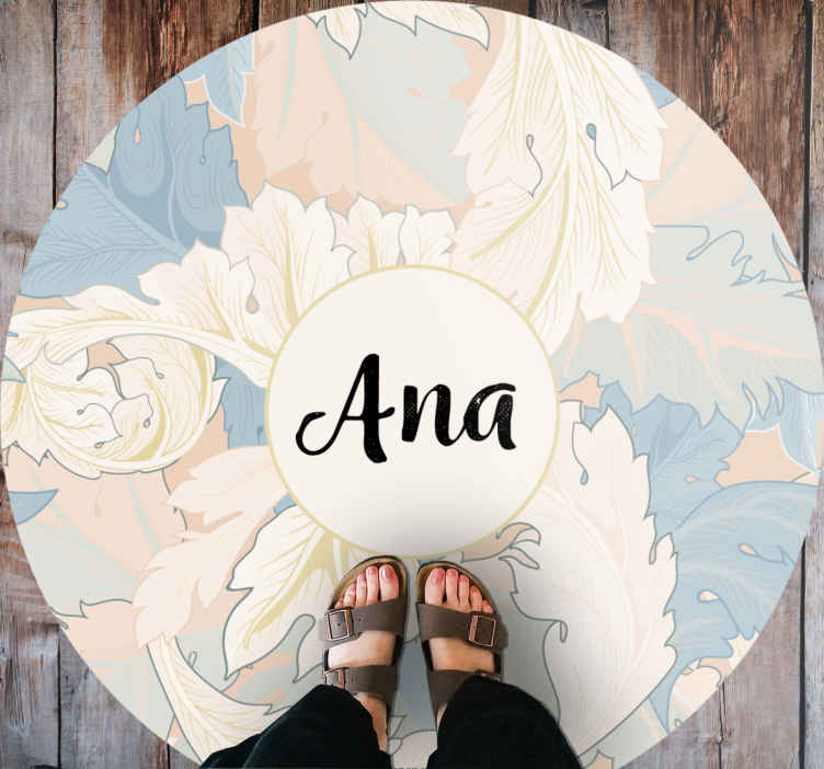 Tappeto in vinile nome Foglie vintage color crema