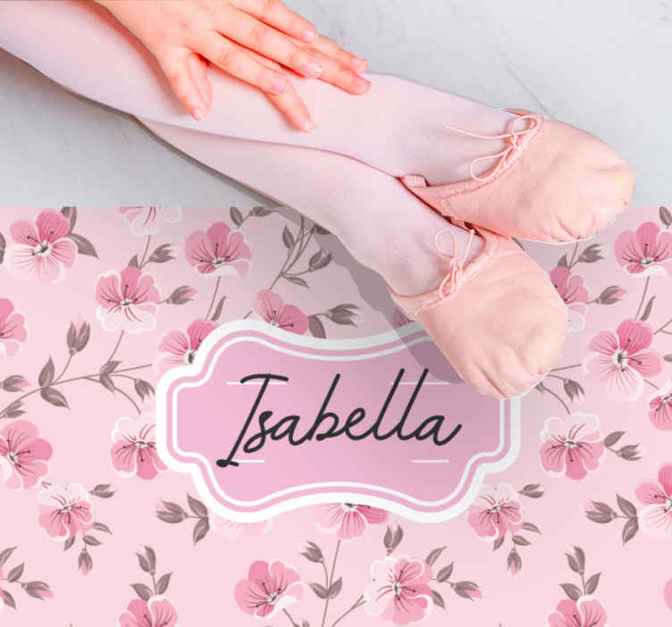 Light pink vintage design floral rug - TenStickers