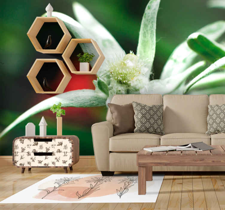 Vinylteppich Blumen Edelweiss Motive - TenStickers