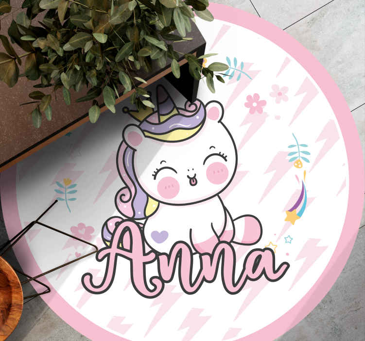 Lindo tapete personalizado de unicórnio bebê - TenStickers