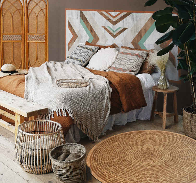 vinylový koberec mandala elegantný hnedý vzor - Tenstickers