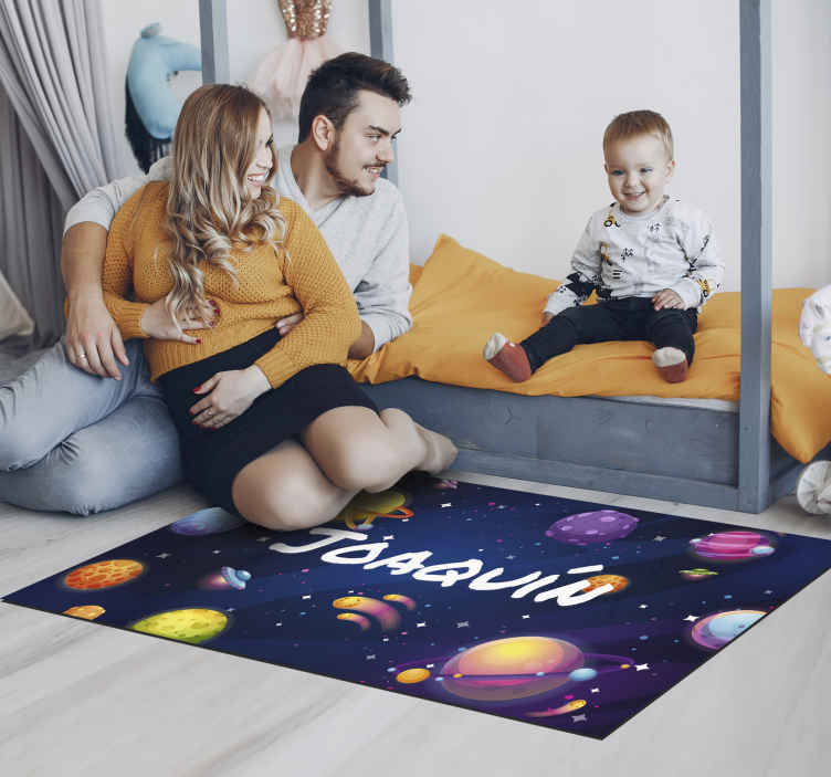 Panno Personalizzato Per Bambini In Flanella, Motivo Pianeti, 30x30 Cm - Microfibra E Cotone, Regalo Di Nascita Originale