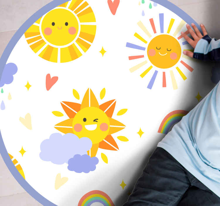 Alfombra vinílica infantil sonrisas soleadas deleitan - TenVinilo