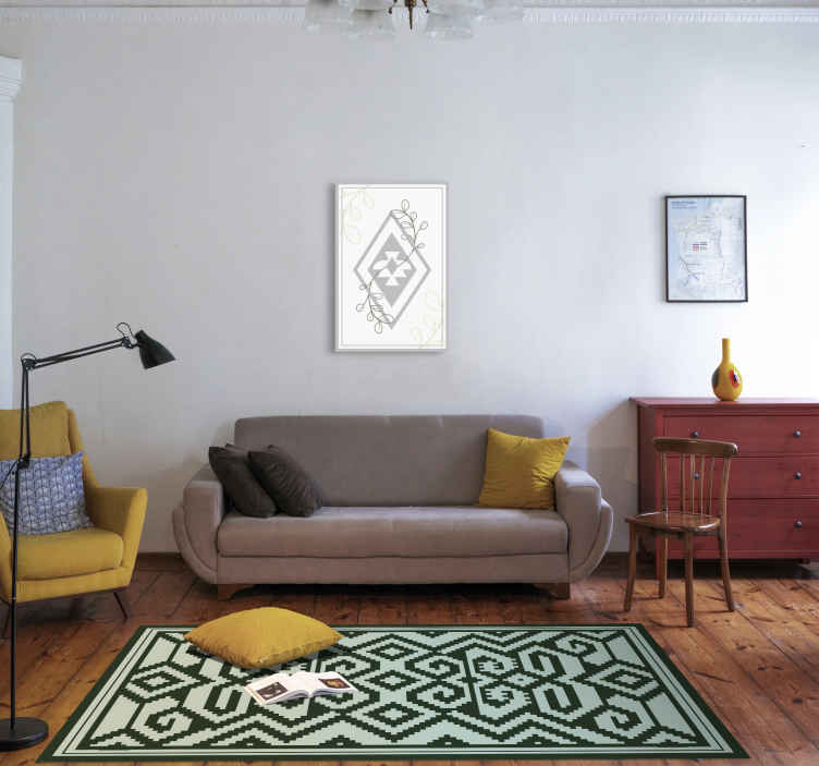 Vinil podovi skandinavski zelene geometrijske uzorke - TenStickers