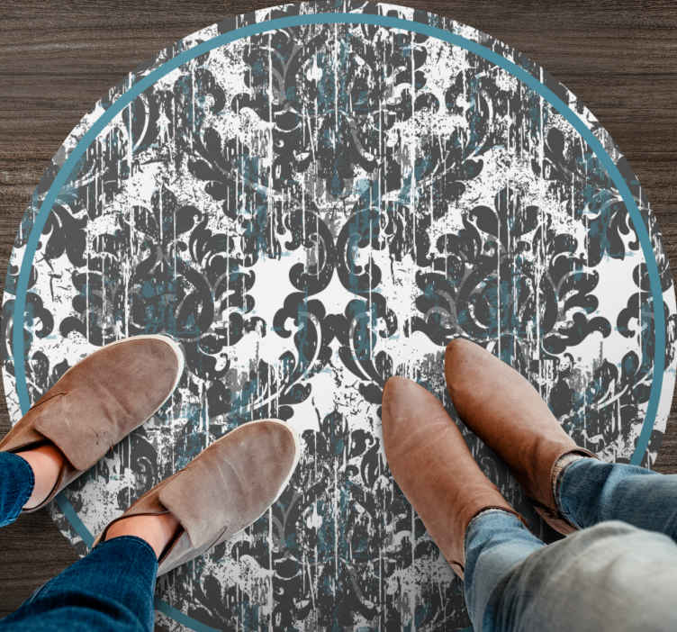 Tappeto in vinile stile retro/vintage Vecchi toni di grigio picco