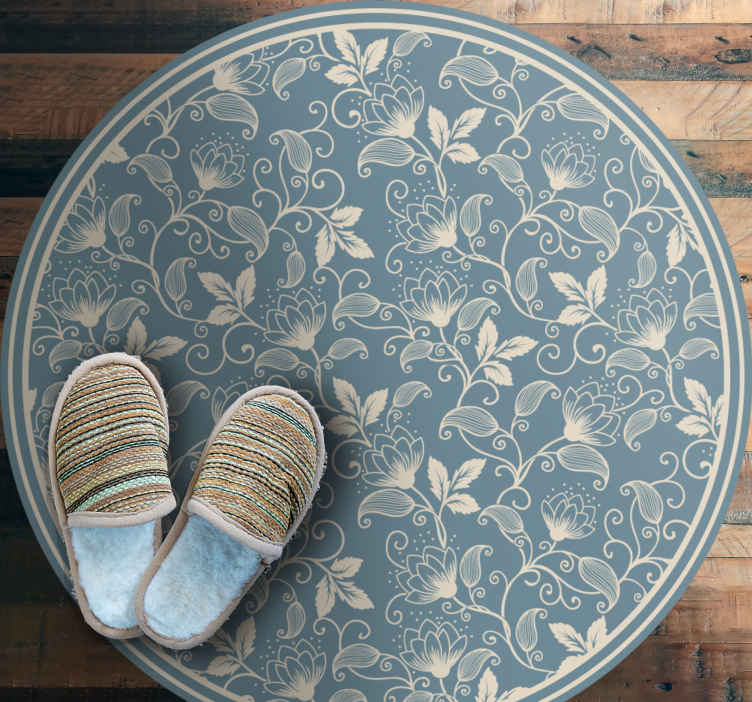 Botanical Whirl Element floral vinyl rug - TenStickers